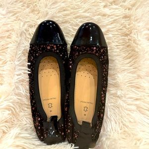 NWOB Geox EU 40. Ballerina slip on Never worn without box. Black and iridescent.
